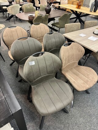 6x Eetkamerstoel Mascha, Microvezel, 3x taupe, 3x antraciet